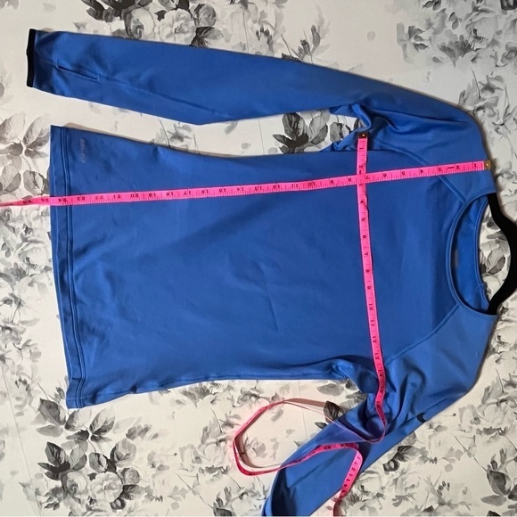 Nike Pro fleece lined long sleeve shirt blue size Small - Picture 5 of 12